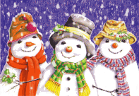 Snowmen in snow